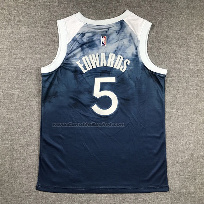 Maglia Bambino Minnesota Timberwolves Anthony Edwards #5 Citta 2023-24 Blu